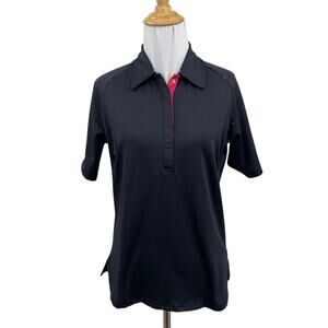 Sunice Polo Shirt Womens M Medium Black Flow Dry Snap Closure X Static Golf Top